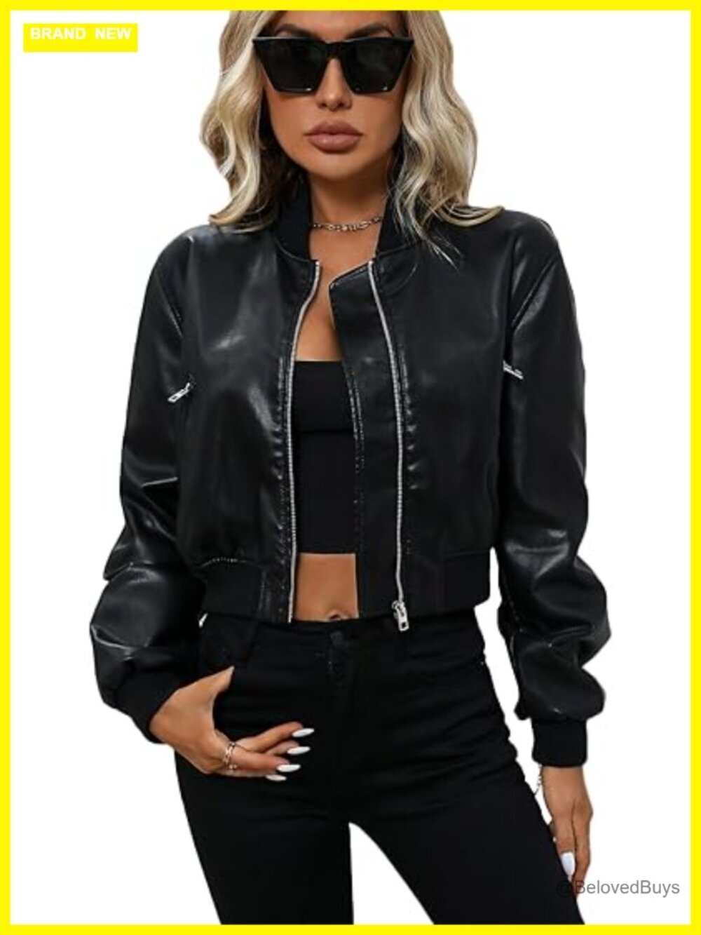 Faux Leather Varsity Jacket Biker Baseball Streetwear Casual Coat